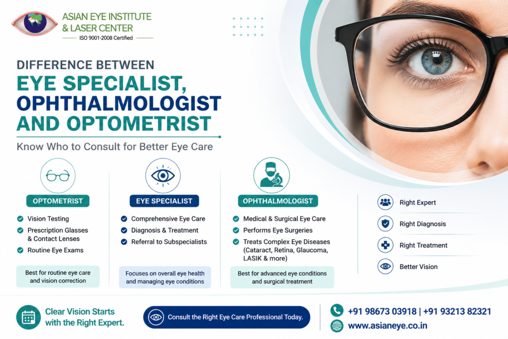 Eye Specialist vs Ophthalmologist vs Optometrist